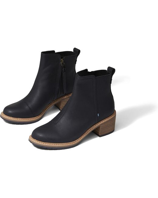 toms black leather boots