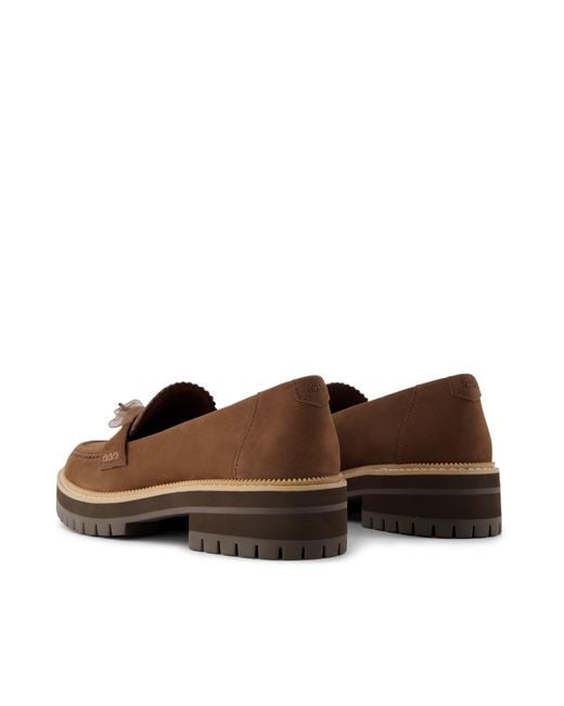 TOMS Brown Cara Bow Loafer Shoes
