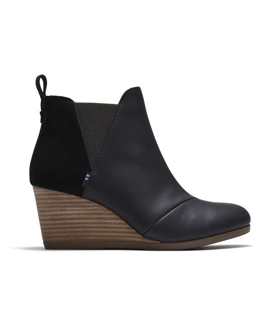 toms black lace up booties