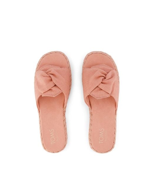 TOMS Pink Abby Slide Espadrille Sandal