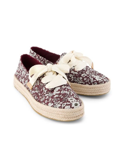 TOMS Pink Carolina Lace-Up Espadrille