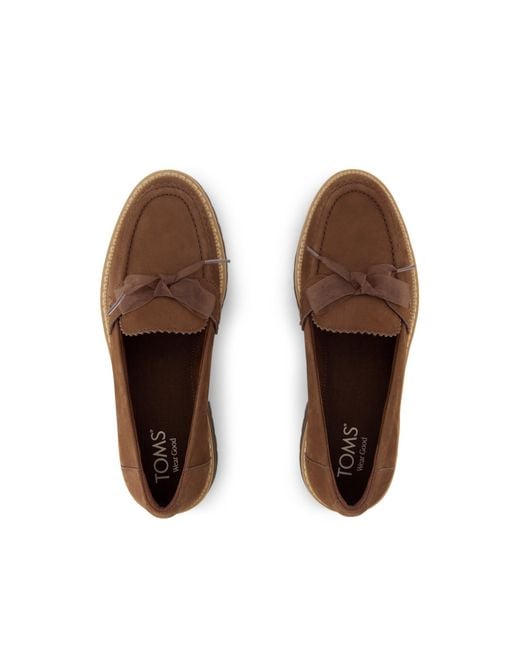 TOMS Brown Cara Bow Loafer Shoes