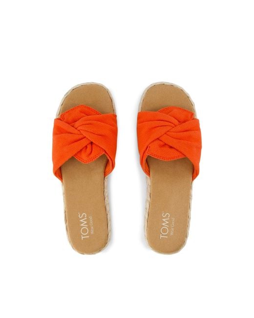 TOMS Orange Abby Slide Platform Sandal