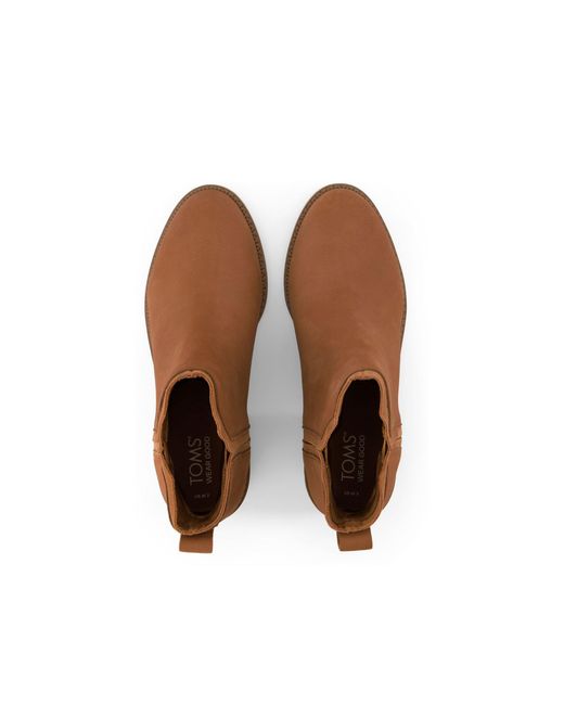 TOMS Brown Nubuck Leather Hailey Ankle Boots