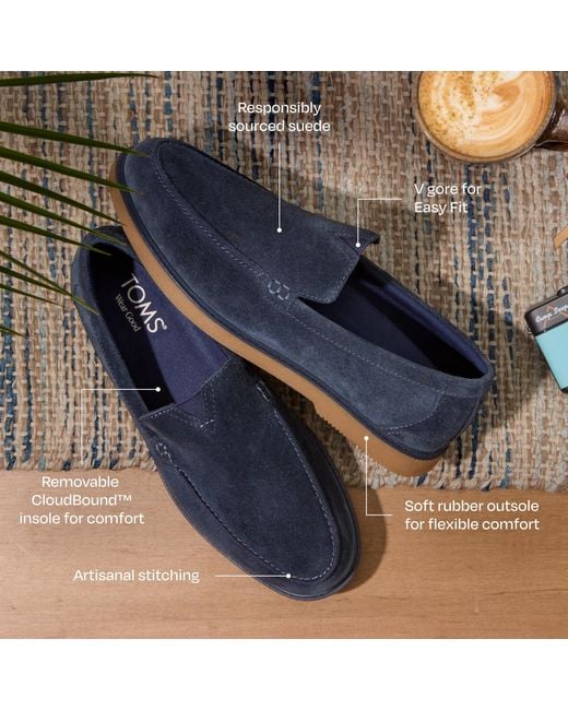 TOMS Blue Marcos Loafer Shoes for men