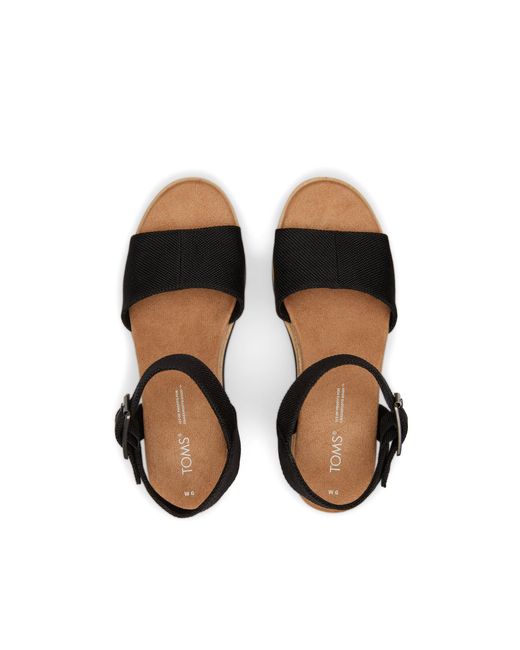 TOMS Black Diana Wedge Sandal