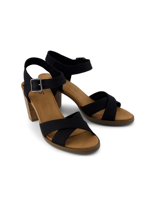 TOMS Black Majorca Ankle Strap Heel Sandal