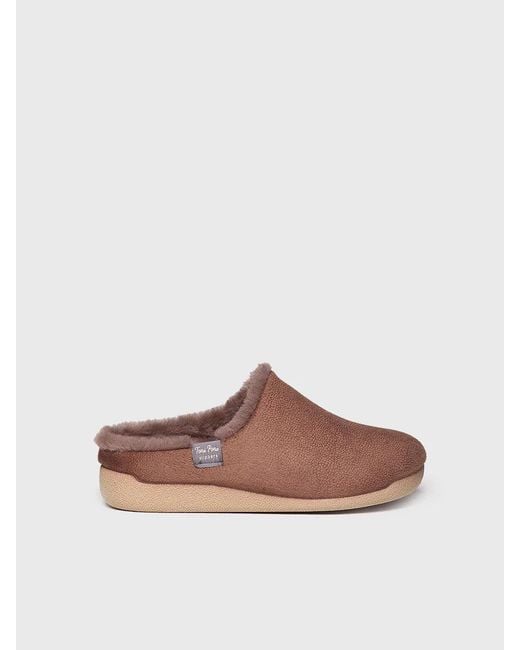Toni Pons Brown Clog-Style Slipper