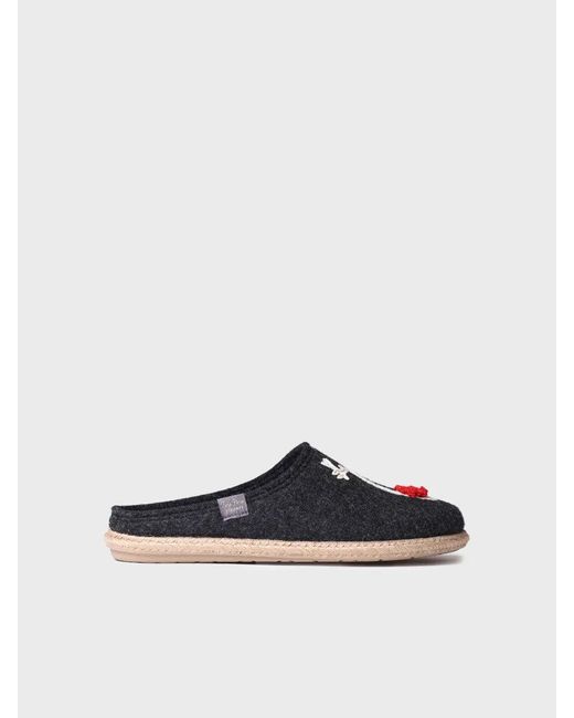 Toni Pons White Felt Slippers