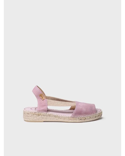 Toni Pons Pink Flat Suede Espadrilles