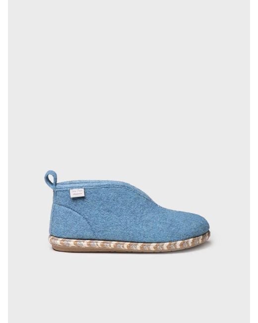Toni Pons Blue High-Cut Felt Slipper