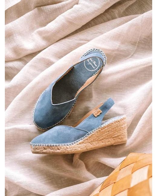 Toni Pons Blue Closed Wedge Espadrilles