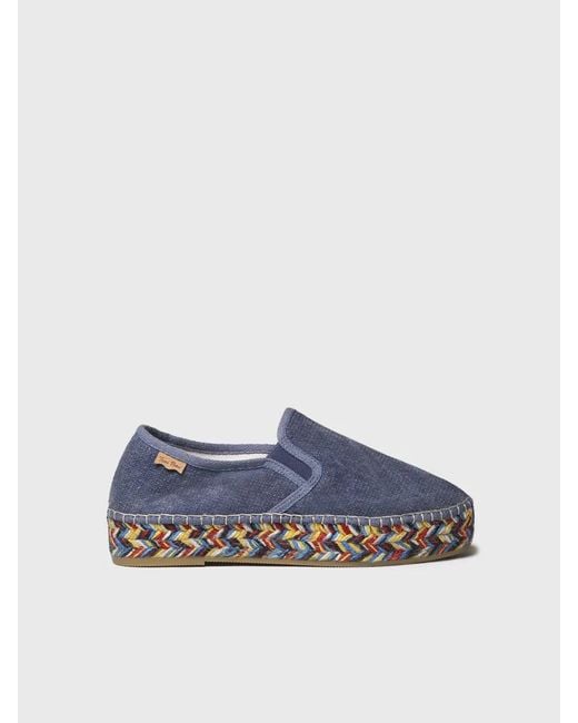 Toni Pons Blue Espadrilles With Multicoloured Jute Detail