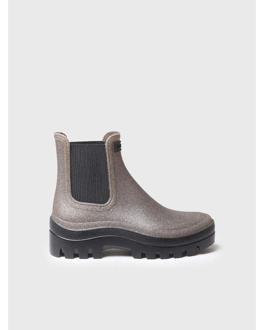 Toni Pons Gray Rain Boot With Glossy Finish