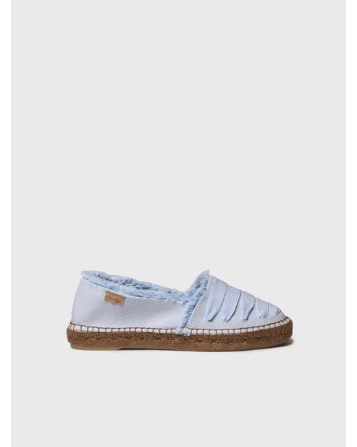 Toni Pons Blue Flat Cotton Canvas Espadrille
