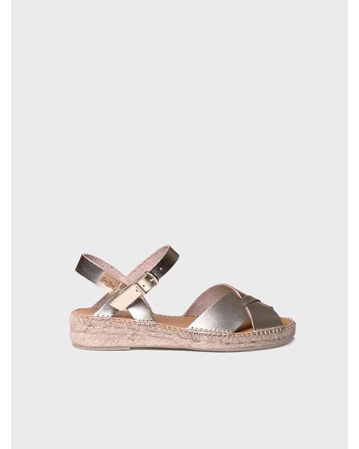 Toni Pons Natural Golden Sandal With Buckle