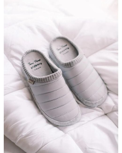 Toni Pons Gray Padded Clog-Style Slippers With Wedge