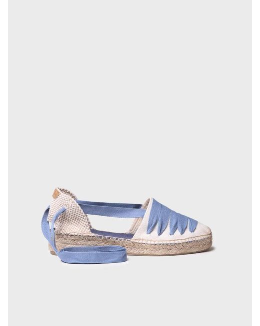 Toni Pons Blue Vegan Espadrille With Five Ribbons