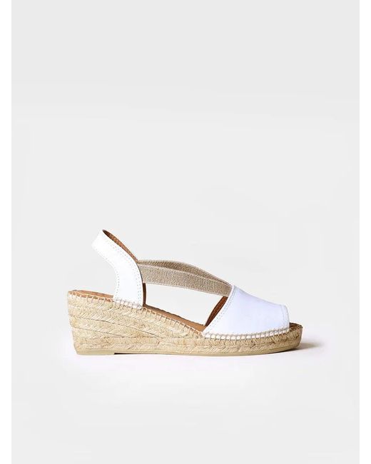 Toni Pons Natural Mid-Wedge Open-Back Leather Espadrille