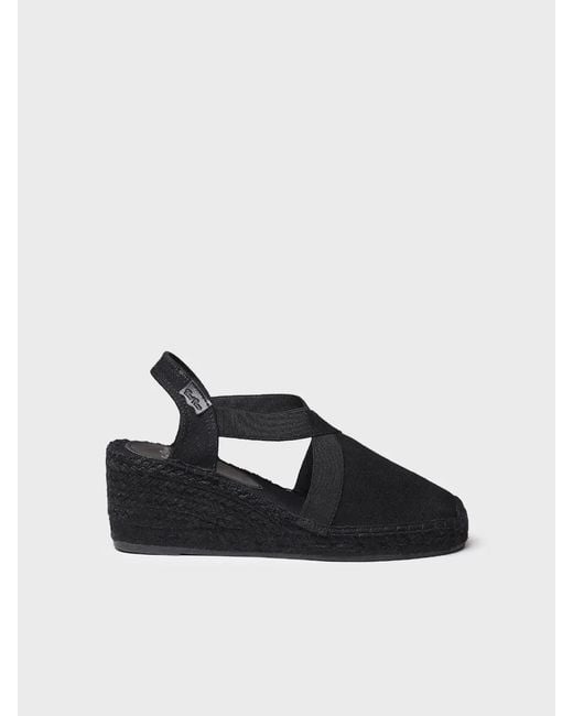 Toni Pons Black Espadrille With Jute Wedge And Elastics