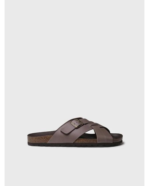 Toni Pons White Leather Sandals With Crossed Straps for men