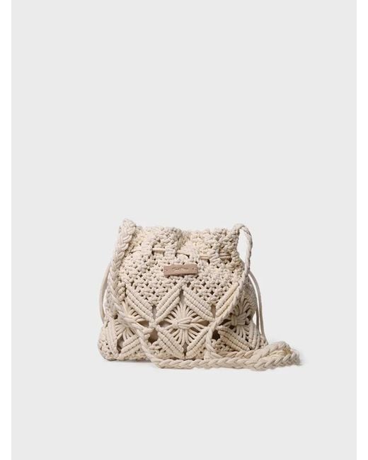Toni Pons Natural Macramé Bucket Bag