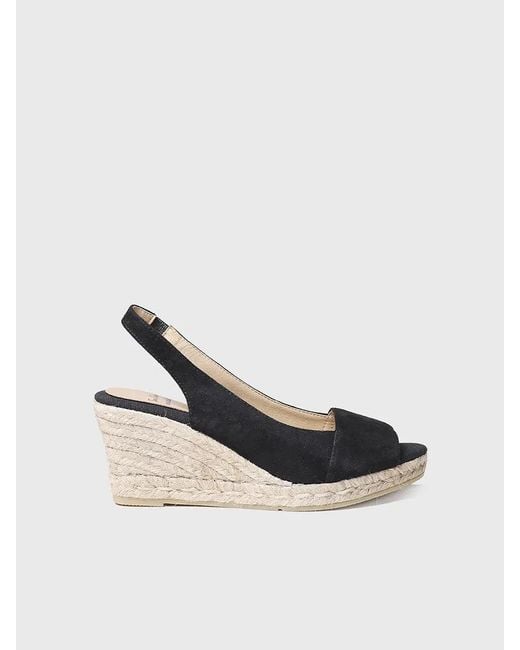 Toni Pons Black Open Wedge Espadrilles