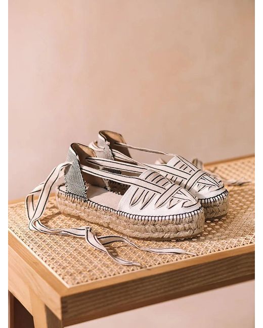 Toni Pons Natural Flat Espadrille For With Straps