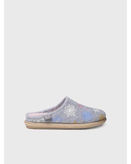 Toni Pons Blue Felt Slipper With Jute Sole