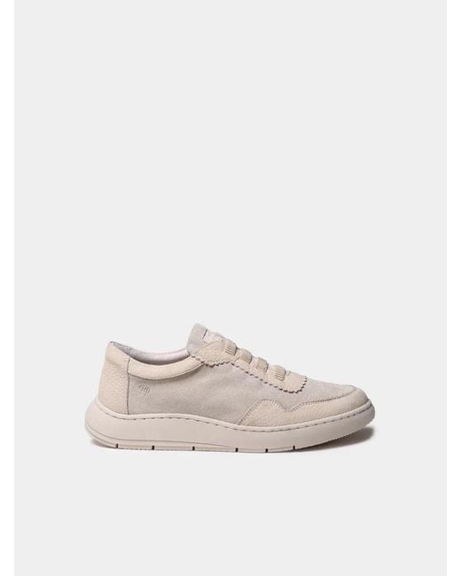Toni Pons Natural Two-Tone Split Leather Trainer