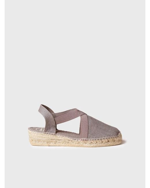 Toni Pons Gray Flat Vegan Espadrilles With Elastics