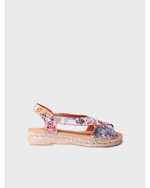 Toni Pons Pink Sandal With Jute Crossed Bands