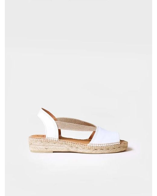 Toni Pons Natural Flat Leather Sandal With Elastics