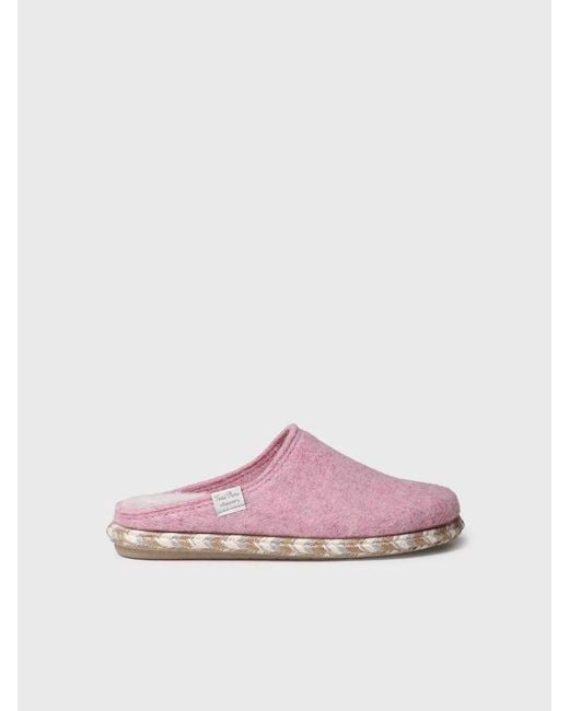 Toni Pons Pink Felt Slippers