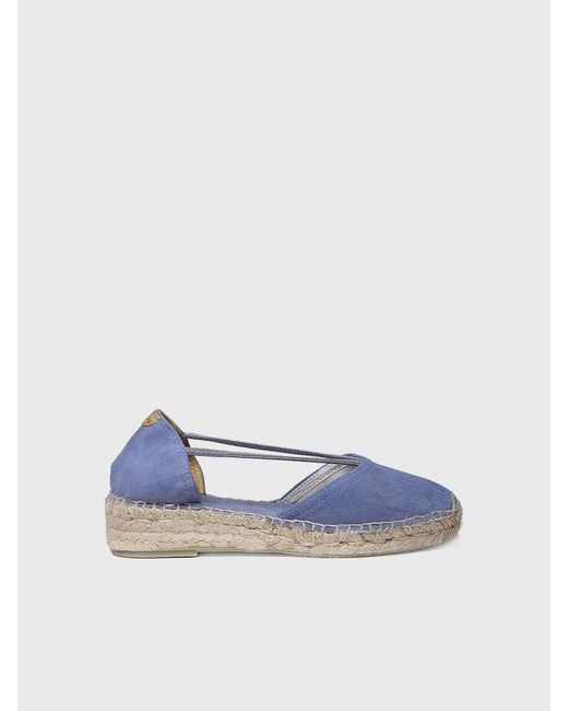 Toni Pons Blue Suede Espadrille With Straps