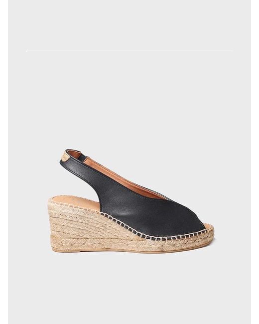 Toni Pons Blue Wedge Espadrilles Peep Toe Style