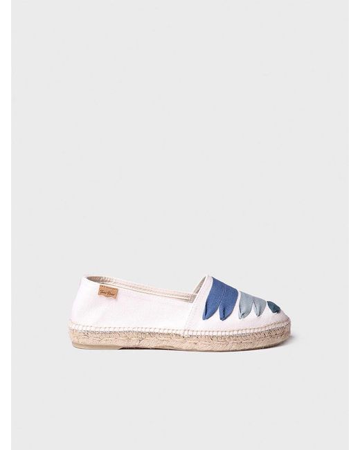 Toni Pons Blue Flat Espadrille With Ribbons