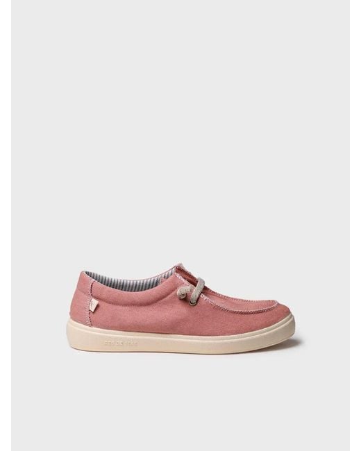 Toni Pons Pink Cotton Shoe With Elastic Laces