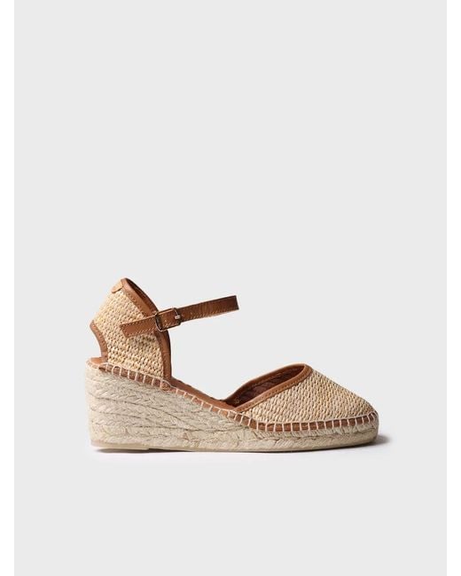 Toni Pons Natural Raffia Braided Wedge Espadrille