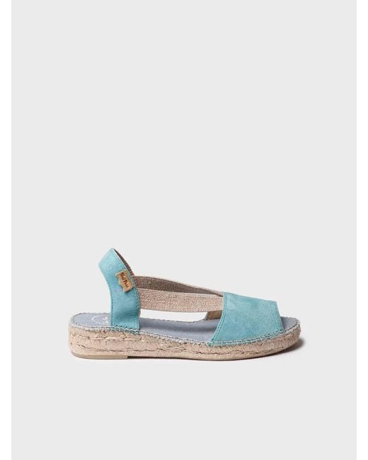 Toni Pons Blue Flat Suede Espadrilles