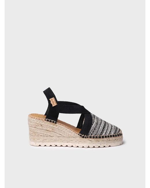 Toni Pons Black Medium Wedge Espadrille