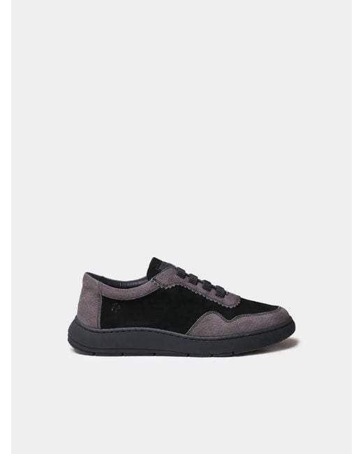 Toni Pons Black Two-Tone Split Leather Trainer