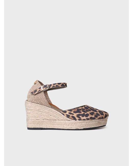 Toni Pons Natural Animal Print Wedge Espadrilles