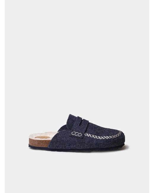 Toni Pons Blue Felt Clog With Cork Sole
