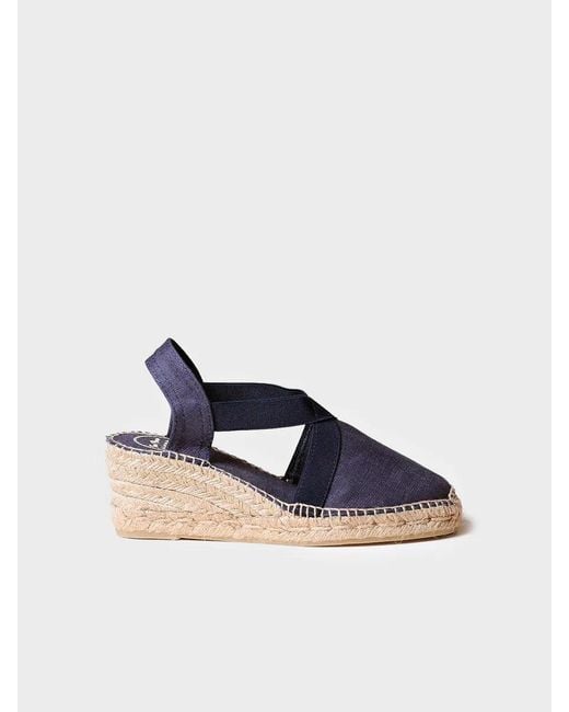 Toni Pons Blue Medium Wedge Vegan Espadrilles