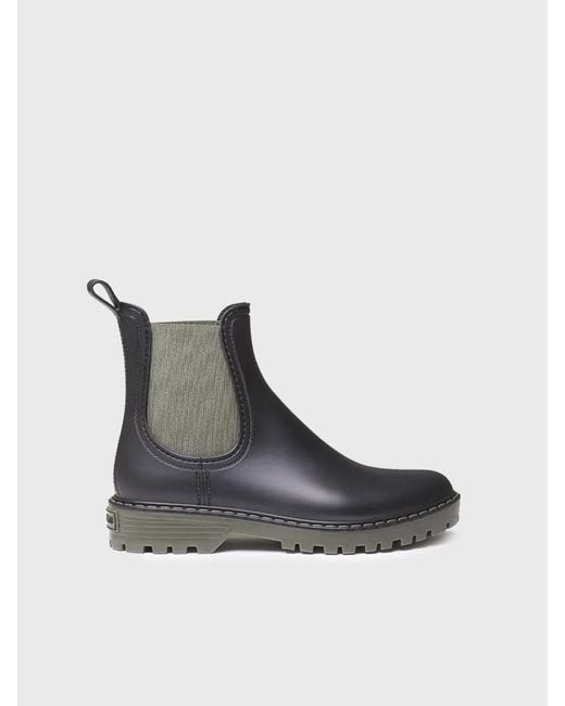 Toni Pons Green Rain Boot With Contrasting Elastic Panels