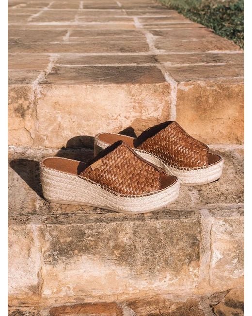 Toni Pons Brown Peep Toe Style Wedge Espadrille