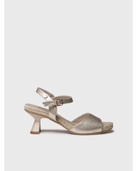 Toni Pons Natural Heeled Leather Sandal