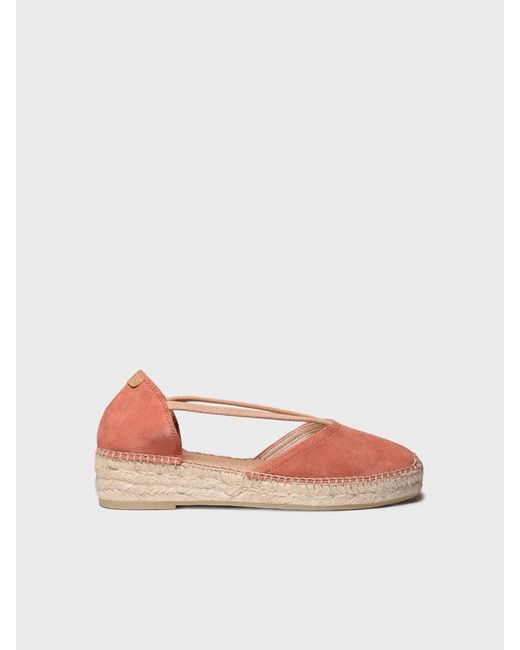 Toni Pons Pink Suede Espadrille With Straps