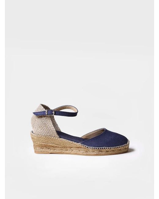 Toni Pons Blue Tied Half Wedge Espadrille